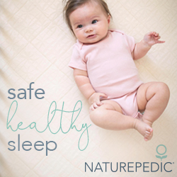 Naturepedic ECO Erin organic Mattress & GOTS certified mattress Recommendation non-toxic baby safe. Image of baby to showcase healthy sleeping.